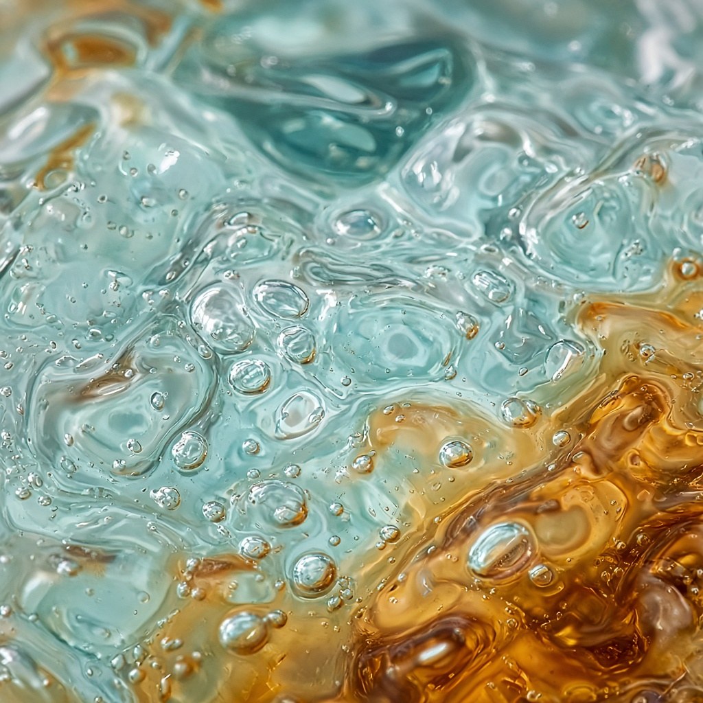 Close detail of a kiln-formed wall slab with seaglass colour